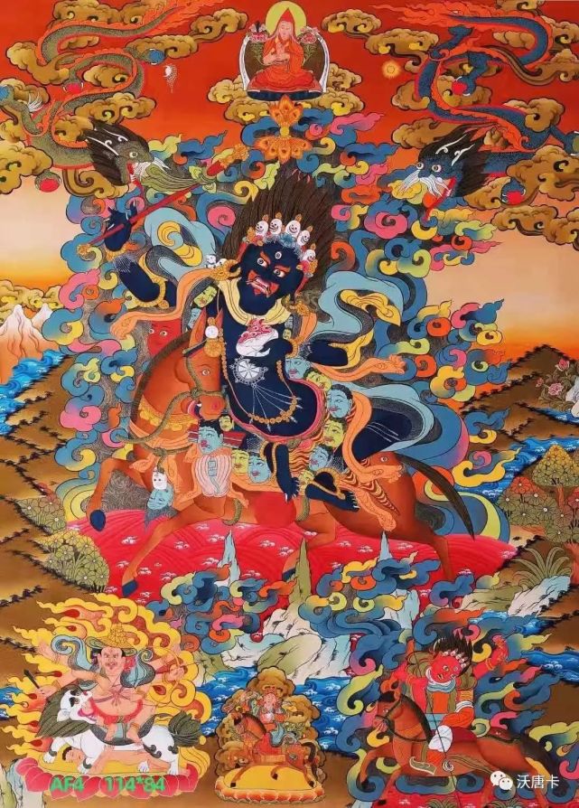 编号138-774127:彩绘唐卡-吉祥天母(114×84cm左右)|唐卡|吉祥天母