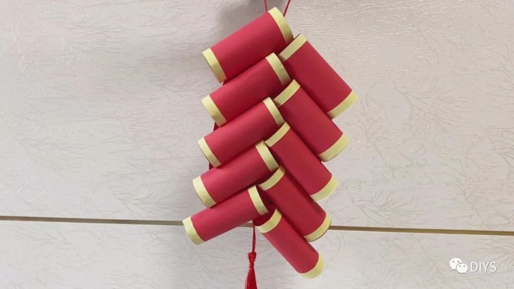 新年手工diy年味十足的鞭炮挂饰