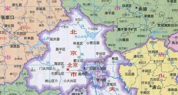 河北有一块飞地夹在北京和天津之间面积约1200平方千米