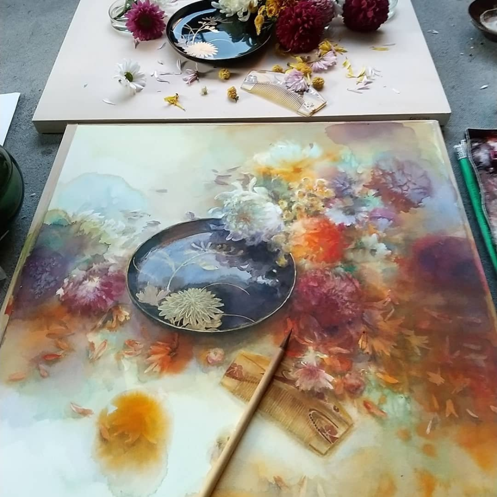 花卉绘唯美水彩花卉画师永山裕子