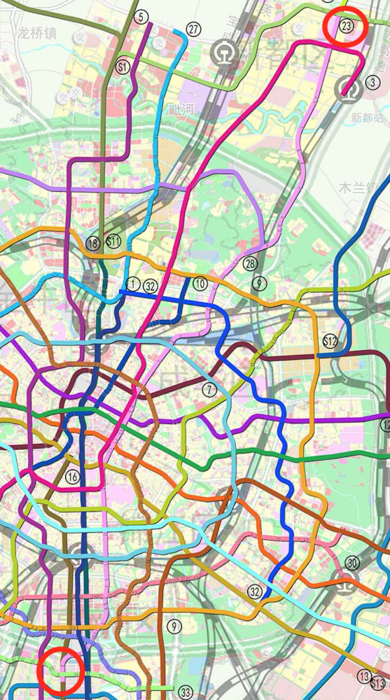 按照規劃18號線將北延至火車北站以北三環外的9號線,接s11線,而最新的