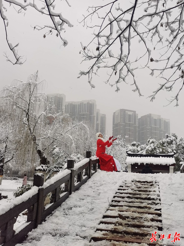 【资讯】 虎年迎初雪，武汉“银装素裹”武汉雪景,虎年银装素裹,长江日报报道
