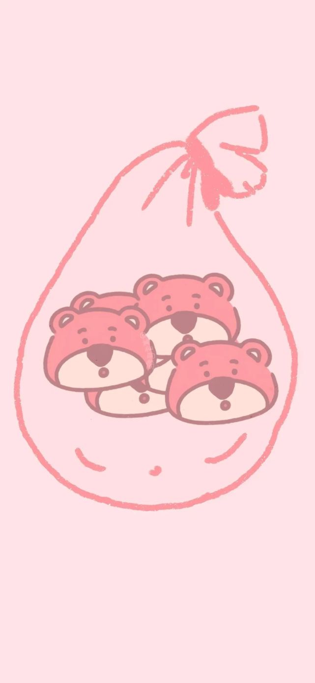 手机壁纸可爱小熊粉色图片