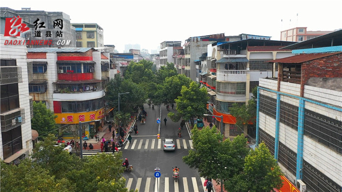 程欢 何少志)2月6日,笔者走进道县西洲社区爱莲中路,统一的红底黄边