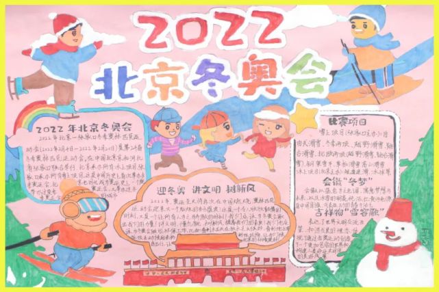 2022北京冬奧會手抄報模板(圖片 文字),給孩子收藏!