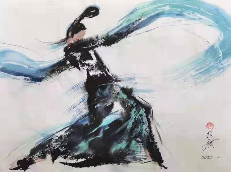 幻影成传统绘画高远,平远,深远的构图艺术与舞蹈的动态,造型,韵律之美