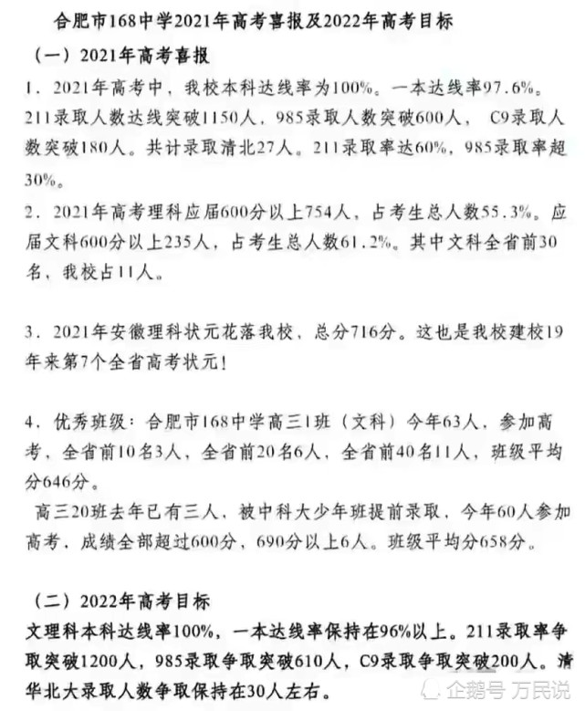 弱冠之年的合肥一六八中学 今年高考能否再现21年的荣光 招生 合肥一六八中学 高考 合肥 考生