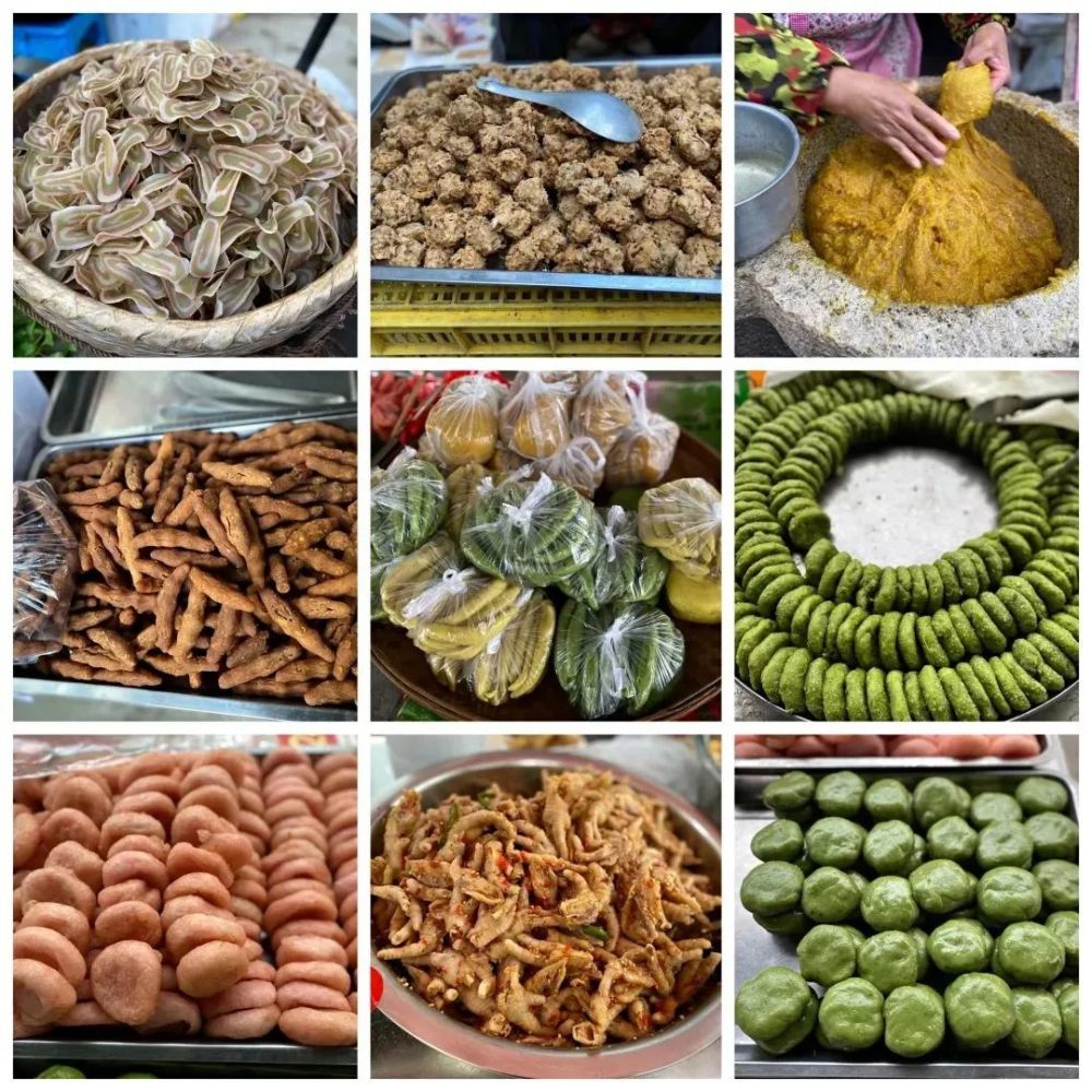 定南县鹅公镇:"年圩"上各色美食目不暇接,烫皮,薯粄,灰水板,黄米果