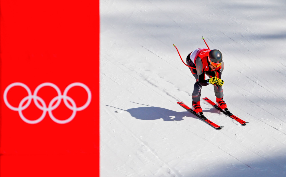 当日,北京2022年冬奥会高山滑雪男子全能比赛在延庆国家高山滑雪中心