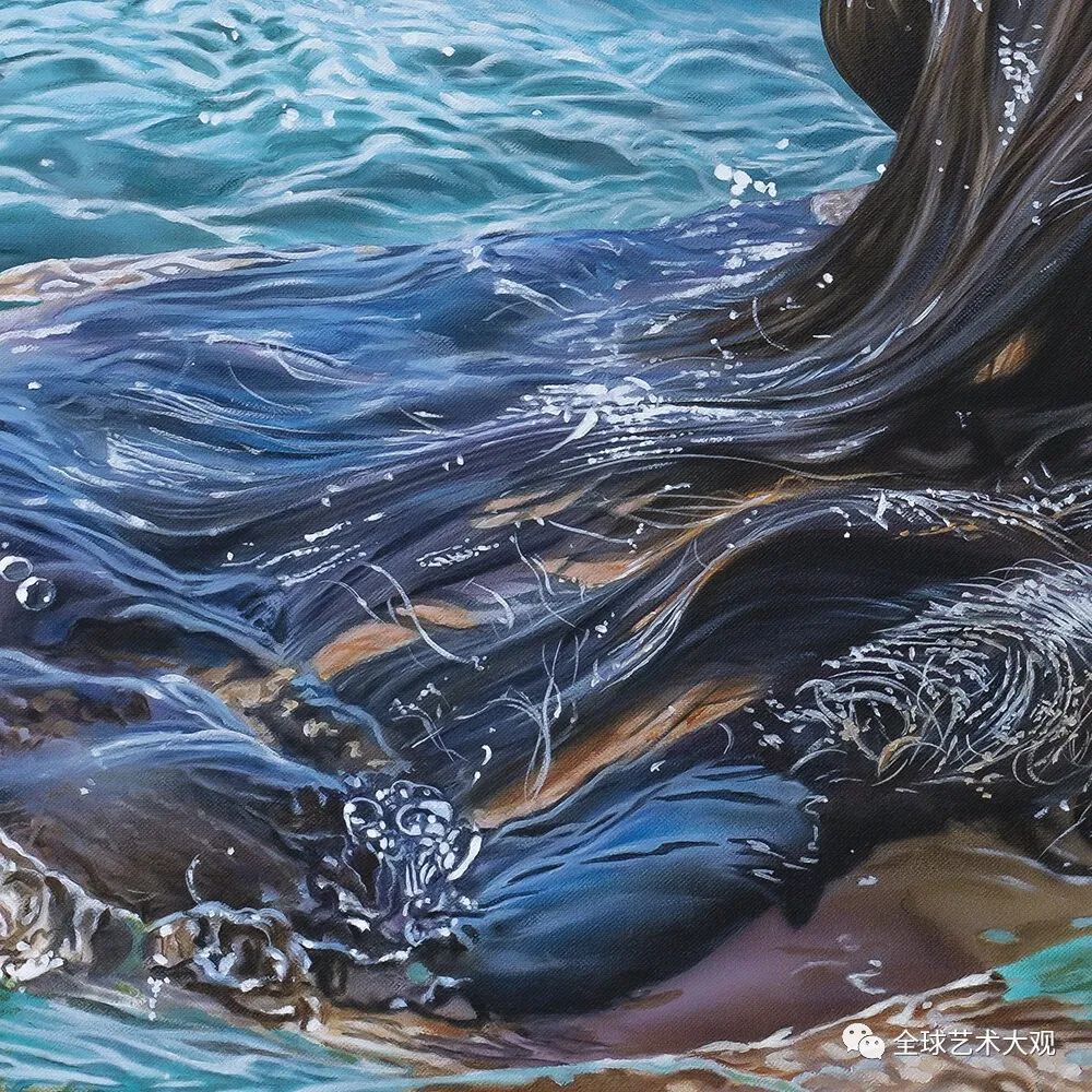 超写实画家johanneswessmark油画水下人体艺术美如蛟龙