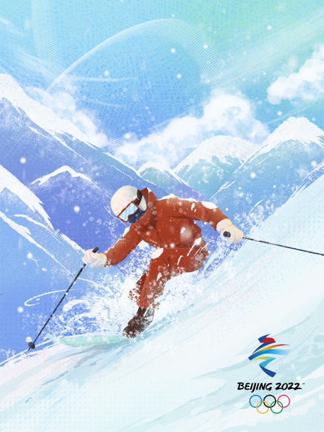 冬奥滑雪背景图片图片