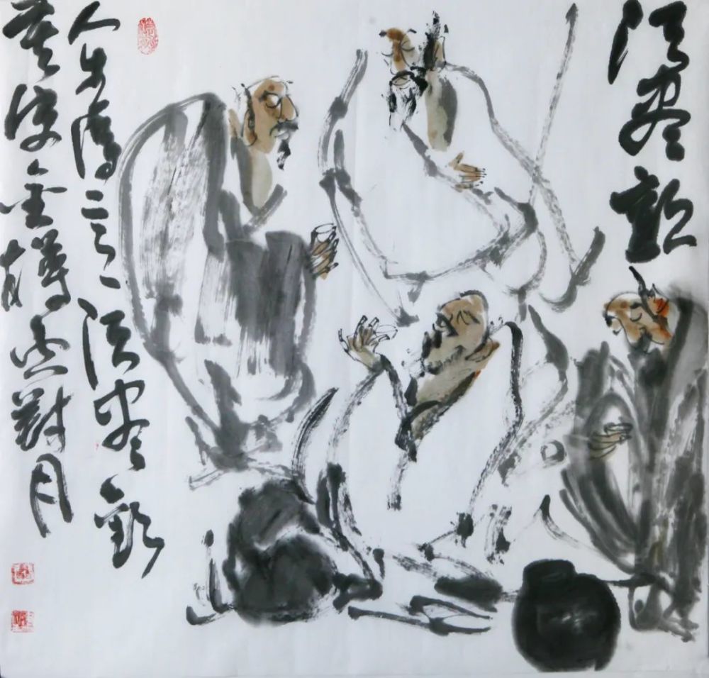 文人禅意画简淡空灵风聂建生写意中国人物画艺术赏读