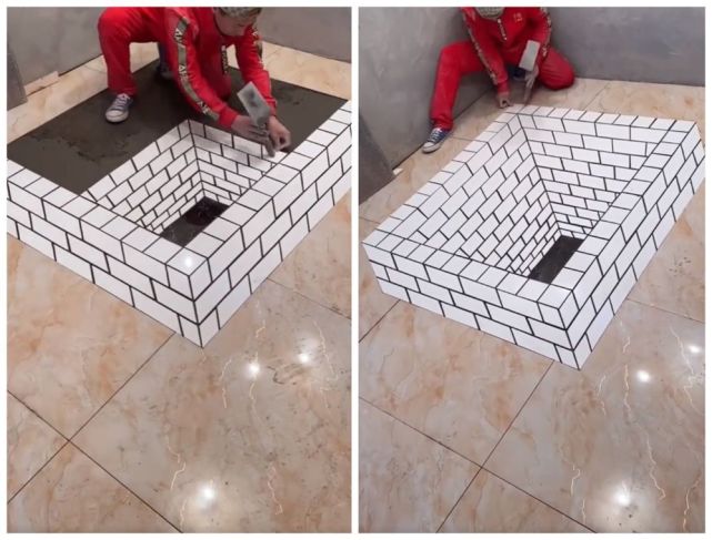 比如这种看上去想口井的立体图案,真的是惟妙惟肖,给家中增添了不少