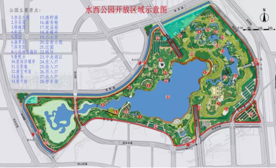 天津水西公园路线图图片