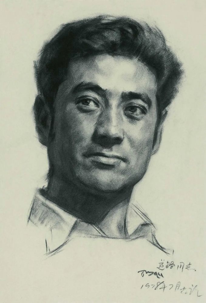 艺推央美老院长靳尚谊男性肖像作品精选高清