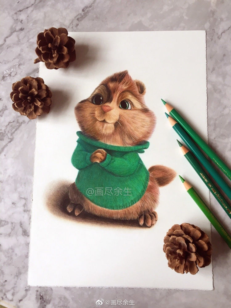 动物绘:彩铅手绘萌宠合集,作者:画尽余生