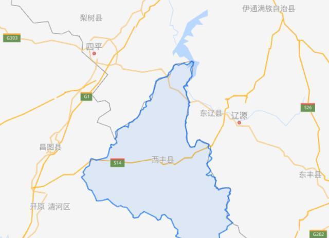 東與吉林省東豐縣,東遼縣接壤,北與吉林省梨樹