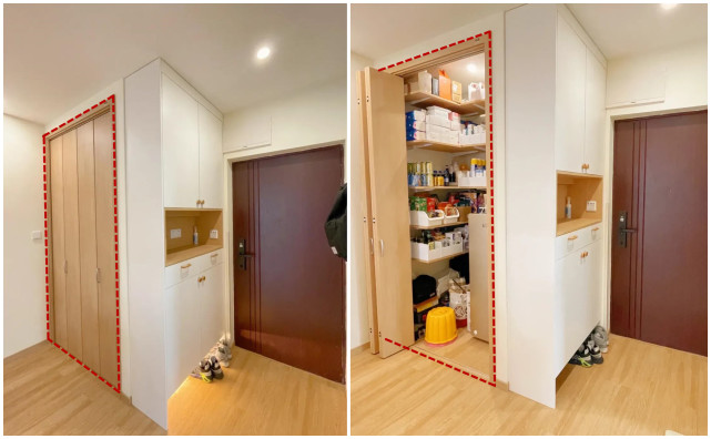 给玄关配一个储物间有多爽不是吹牛要比多定制3个柜子都管用