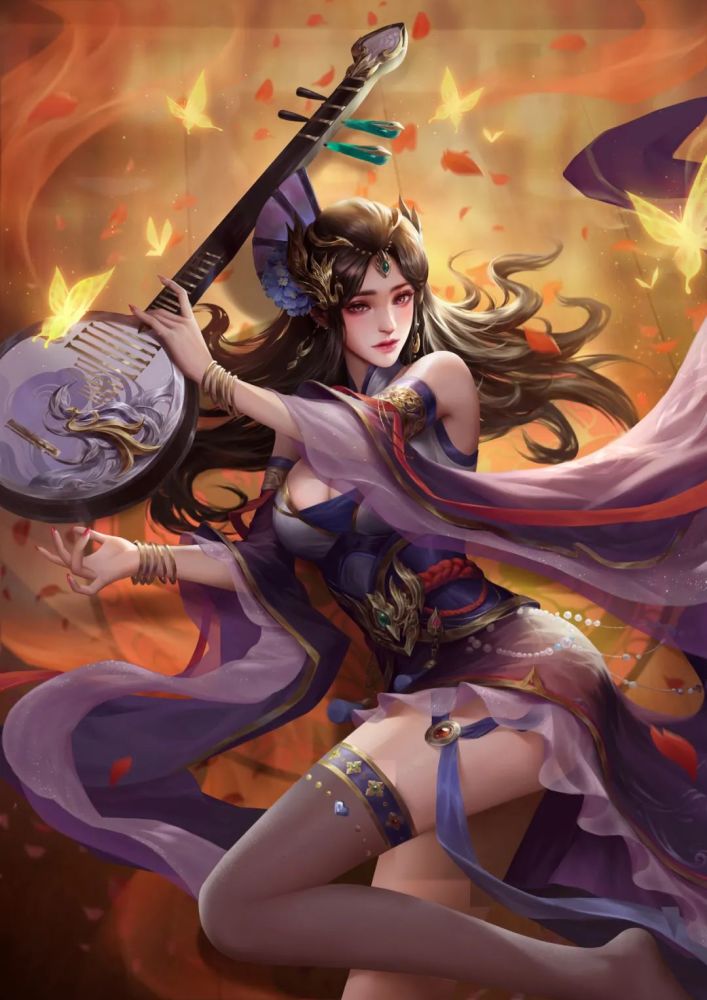 三国杀卞夫人蝶恋琵琶高清壁纸