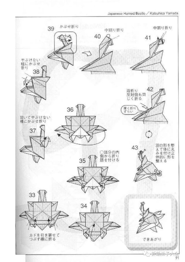 摺紙圖解獨角仙