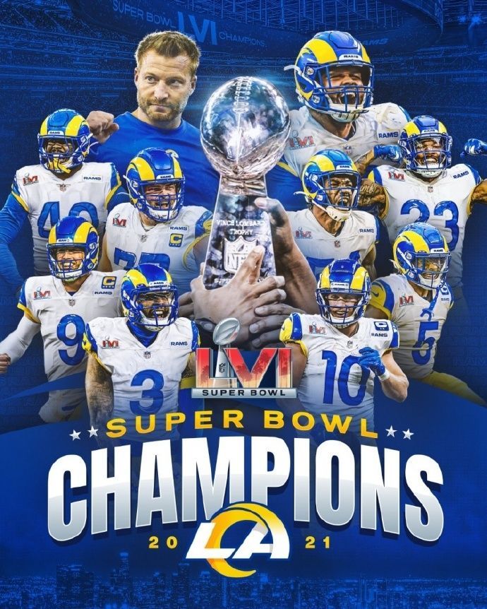 洛杉矶公羊夺得第56届nfl超级碗 队史第二次夺冠_腾讯新闻