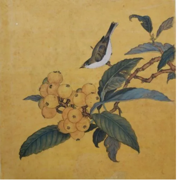 《枇杷山鸟图》著名扇面作品有:五代北宋初年画家徐熙创作的《豆花