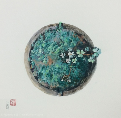超漂亮的苔藓类水彩绘画作品,画师江南芳