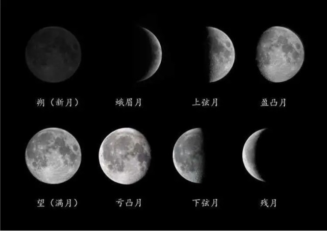 上弦月的月相图图片