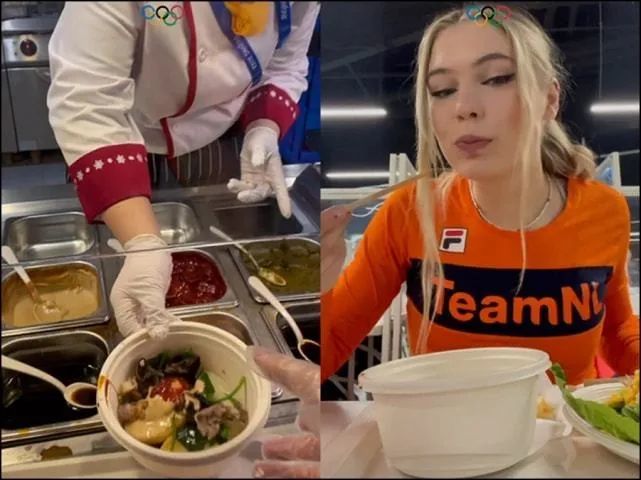 冬奥会运动员吃饭图片