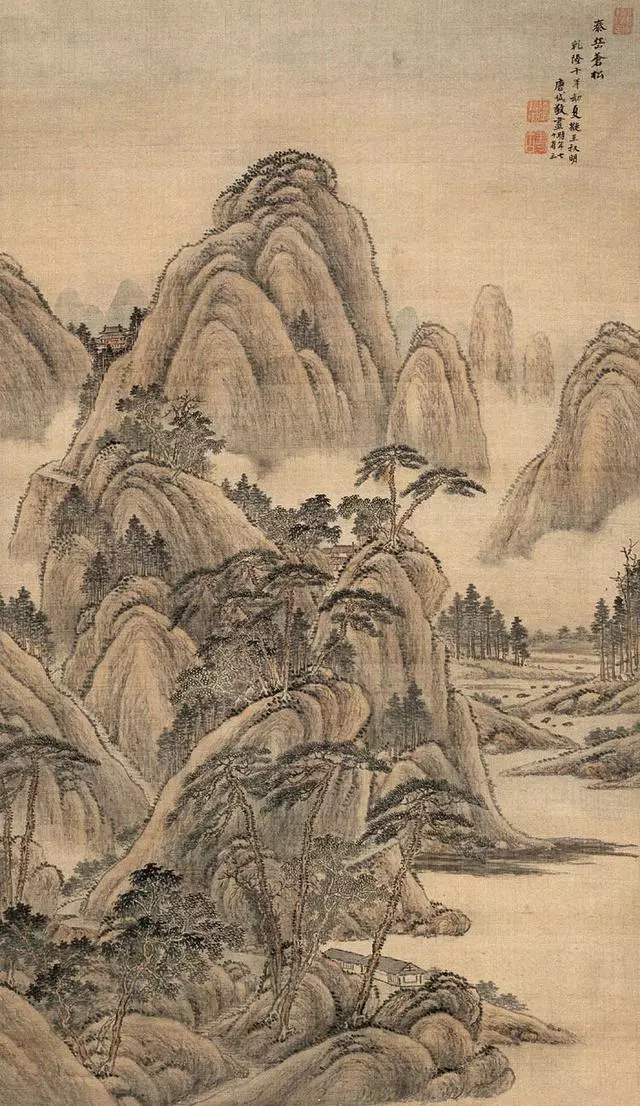 清代画家唐岱山水画作品赏析|唐岱|山水画|画家|王原祁|张宗苍