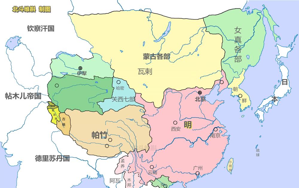 从地图看明朝版图变迁初期达到顶峰后期200年局限于长城之内