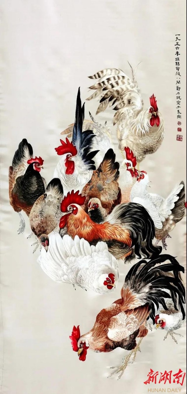 湘绣作品《群鸡图》获"山花奖"