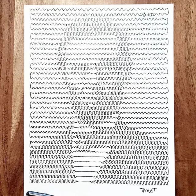 一根连续不断的线涂满整张纸面完成作品让人惊呆了