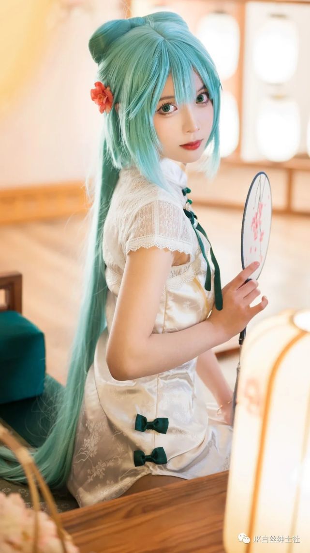 cos:旗袍初音未来cos正片@挽希