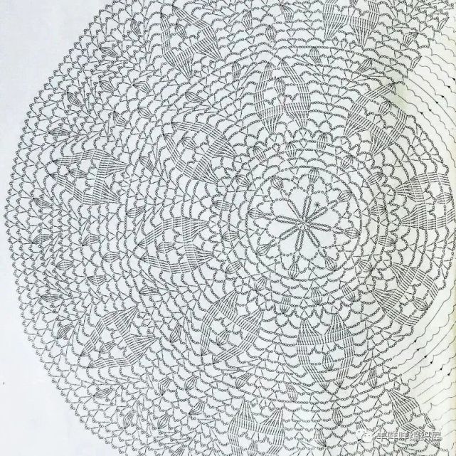 圆形钩针桌布,高清图解