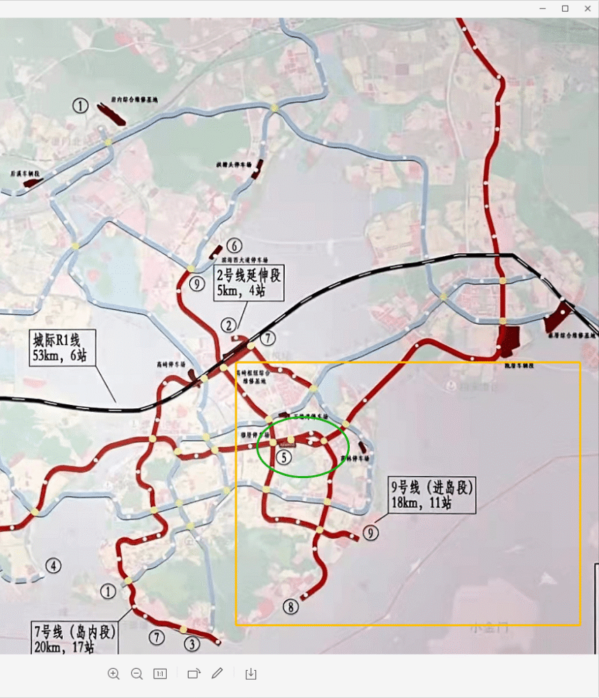 曝光的5號線部分站點,具體以官方批覆為準規劃中的城市快速路-溪東路