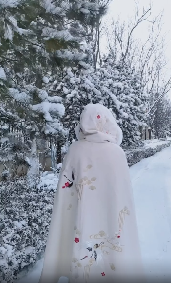 看雪的图片美女背影图片