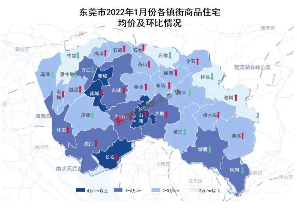 東莞1月樓市供需雙跌各鎮街最新房價出爐