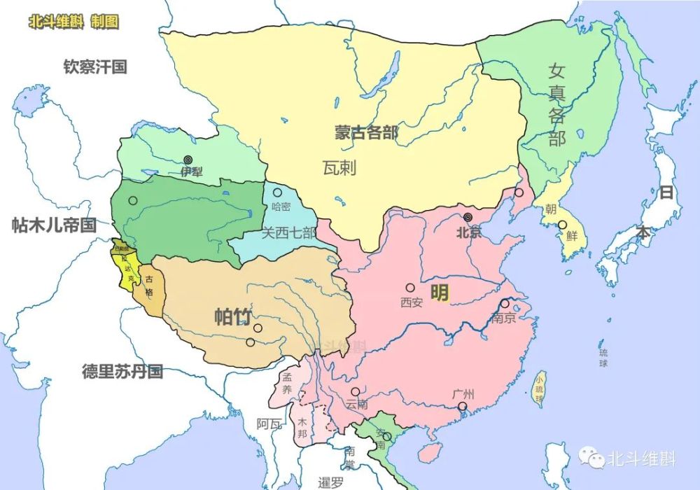 从地图看明朝版图变迁初期达到顶峰后期200年局限于长城之内