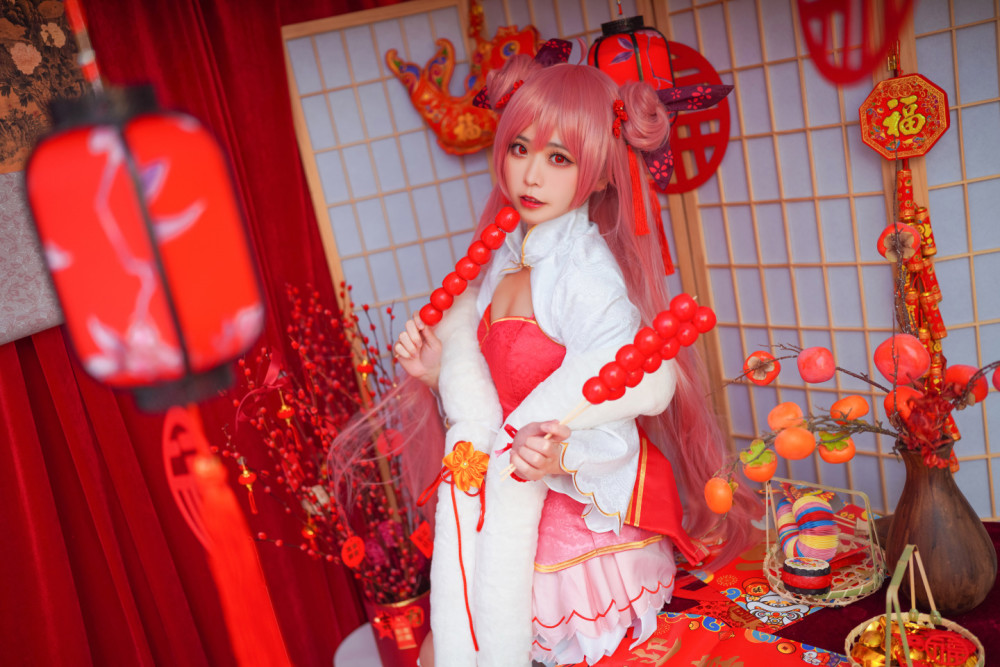 约会大作战五河琴里新年旗袍cosplay