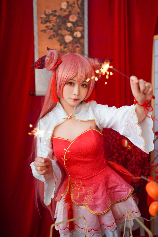 约会大作战五河琴里新年旗袍cosplay