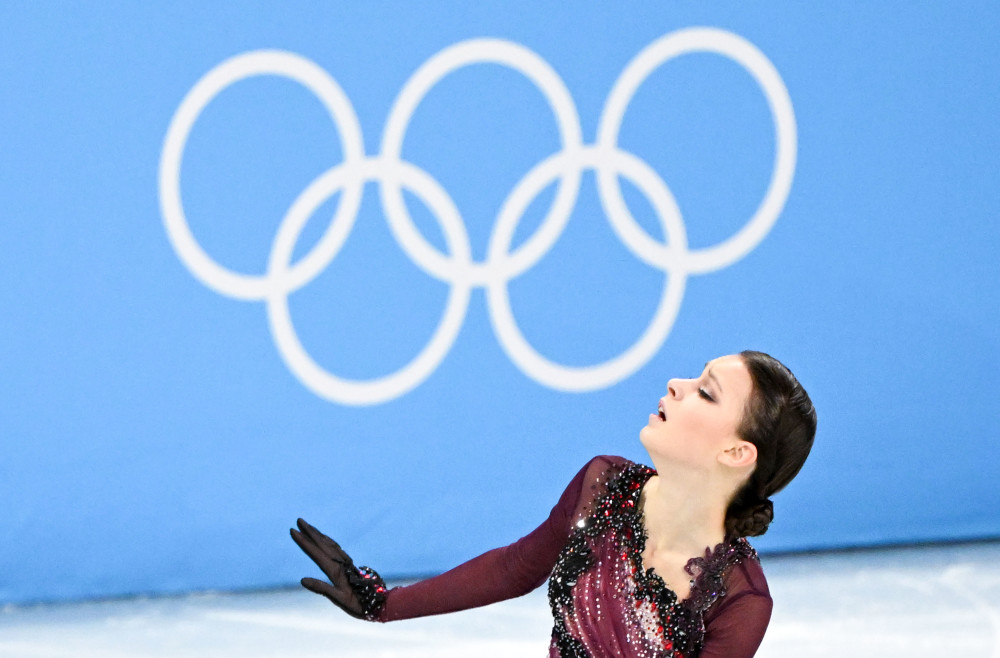 北京冬奥会花样滑冰女子单人滑俄罗斯奥委会选手安娜谢尔巴科娃夺得