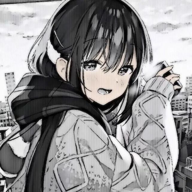 日系黑白女生头像|2022.03.13