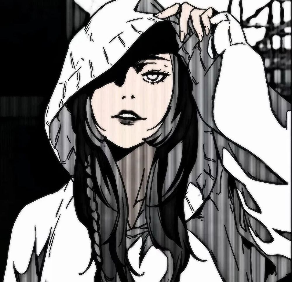 日系黑白女生头像