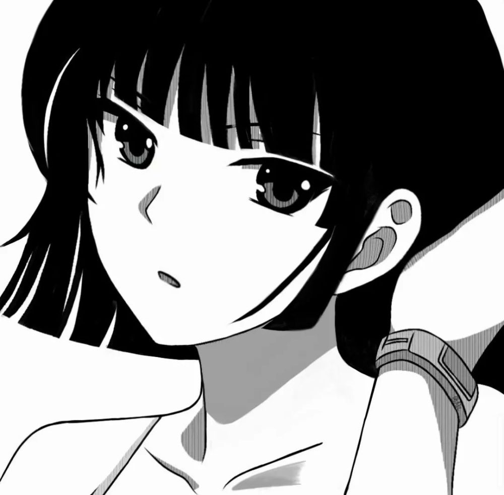 日系黑白女生头像