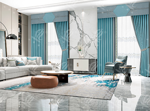 青绿色窗帘魅力十足怪不得受欢迎