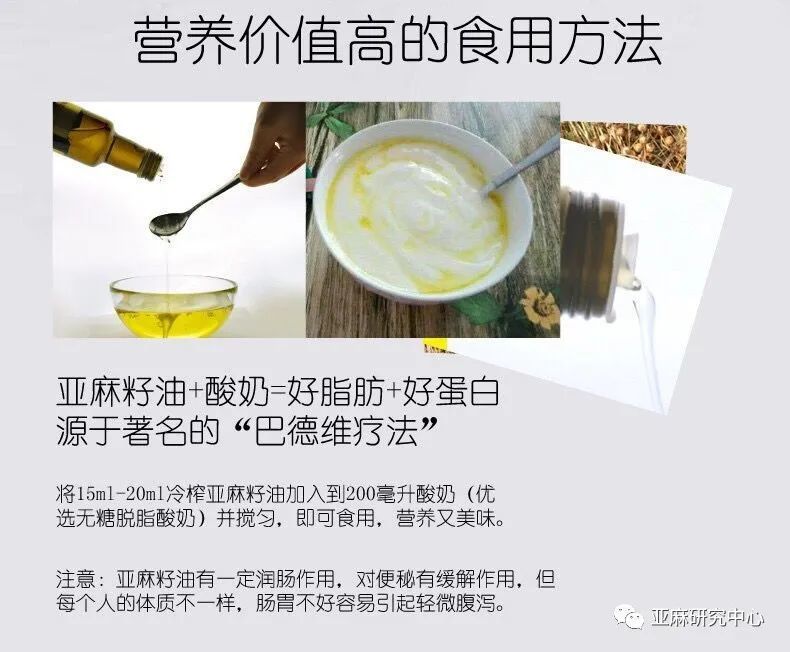 那么,亚麻籽油拌酸奶的作用有哪些呢?1,降三高.