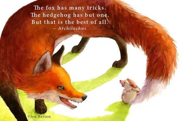 "狐狸观天下事,而刺猬以一事观天下",伯林受到古希腊诗人阿尔奇洛克斯