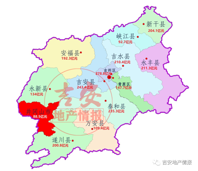 吉安13县(区)2021年gdp排行榜出炉!