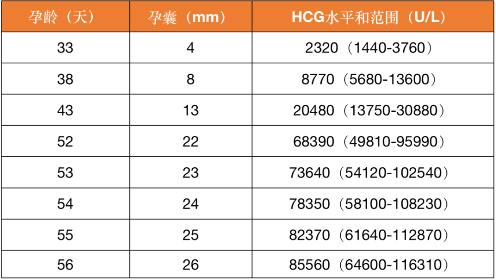 怀孕大小对照表图片